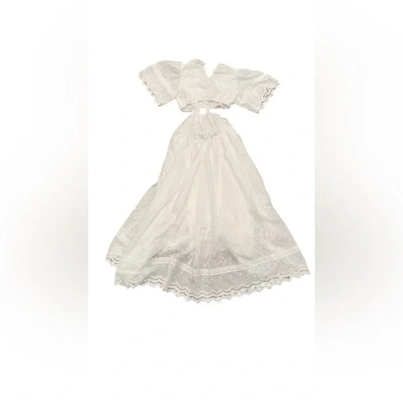 NWT Petal & Pup Merletto white Cut out open back maxi dress size Large - Picture 5 of 10